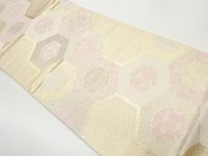 子持ち亀甲に毘沙門亀甲・小花模様織出し袋帯